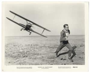 Cary Grant dans la Mort aux trousses, scène de l'avion - Tirage vintage - Photo Memory