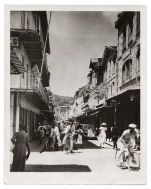 Martinique : rue Antoine Siger, Fort-de-France autrefois - Tirage de presse, c. 1950 - Photo Memory